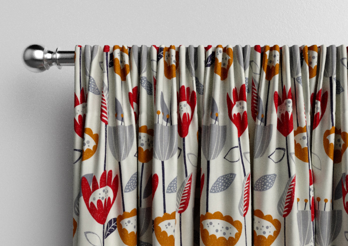 Flower Power, Scarlet - Made to Measure Curtains - Image 9